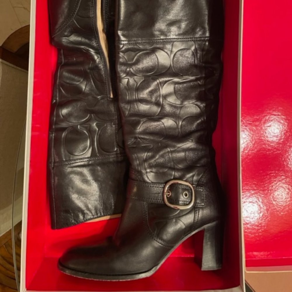 Coach Charity Embossed Calf Boot